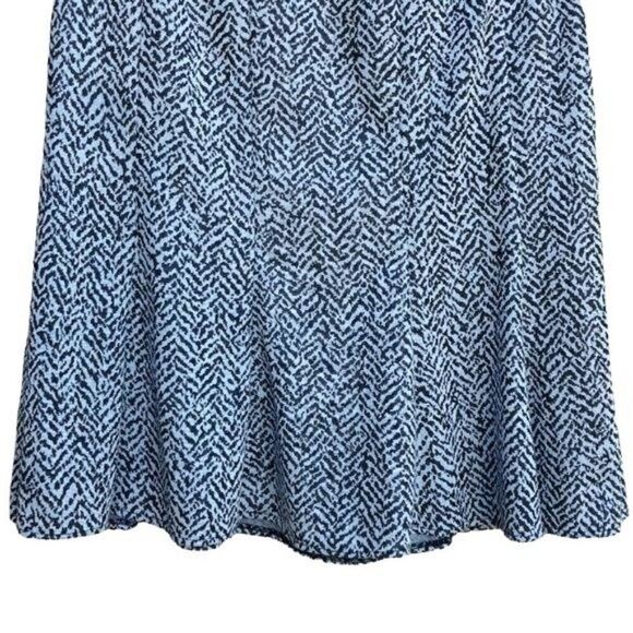 Vtg 90's Carole Little Skirt Academia Knit Godet Herringbone Panel Midi Black 12 - Picture 6 of 8